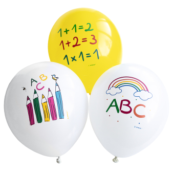 6 Latex Balloons School Start 27,5 cm/ 11"