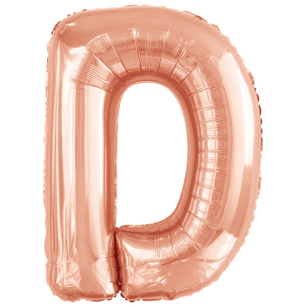 Large Letter D Rose Gold Foil Balloon N34 Packaged 84 cm x 62 cm
