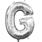 MiniShape Letter G Silver Foil Balloon L16 Packaged 22cm x 33cm