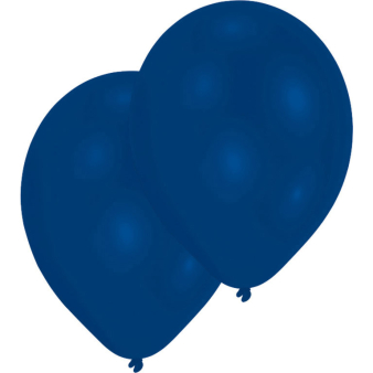 10 Latex Balloons Standard Blue 27.5 cm / 11"