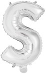 Mini Letter S Silver Foil Balloon N16 Packaged 33 cm x 21 cm