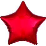 Standard Metallic Red Star Foil Balloon C16 Packaged 48 cm