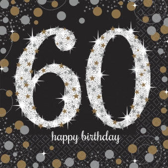 16 Napkins 60 Sparkling Celebration - Silver & Gold 33 x 33 cm 16 Napkins 60 Sparkling Celebration - Silver & Gold 33 x 33 cm
