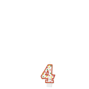 Numeral Candle 4 Polka Dots Height 7.6 cm Numeral Candle 4 Polka Dots Height 7.6 cm