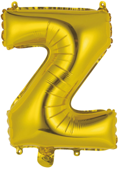 Mini Letter Z Gold Foil Balloon N16 Packaged 32 cm x 26 cm