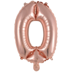 Mini Number 0 Rose Gold Foil Balloon N16 Packaged 34 cm x 23 cm