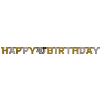 Letter Banner 40 Sparkling Celebration Gold Foil 213 x 16.2 cm Letter Banner 40 Sparkling Celebration Gold Foil 213 x 16.2 cm