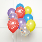 DIY Balloon Bouquet Happy Birthday Rainbow 10 Balloons