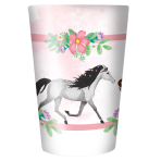 4 Cups Beautiful Horses Plastic Reusable 430 ml