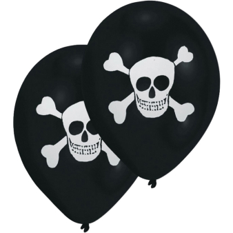 8 Latex Balloons Pirate 2-Sided 25.4 cm / 10"