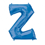 SuperShape Letter Z Blue Foil Balloon L34 Packaged 63cm x 83cm