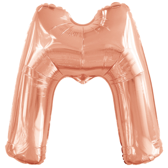 Large Letter M Rose Gold Foil Balloon N34 Packaged 83 cm x 69 cm