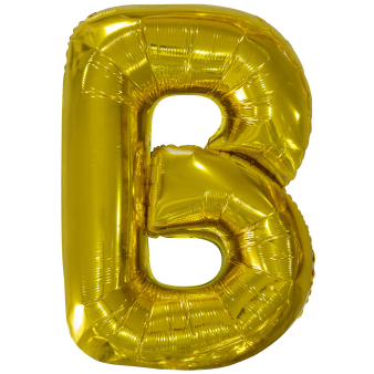 Large Letter B Gold Foil Balloon N34 Packaged 84 cm x 59 cm