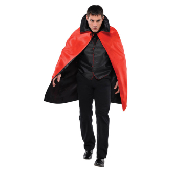 Cape with Collar Black & Red Reversible One Size Cape with Collar Black & Red Reversible One Size