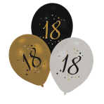 6 Latex Balloons18 Starlight Birthday 27.5 cm / 11"