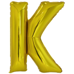 Large Letter K Gold Foil Balloon N34 Packaged 85 cm x 63 cm