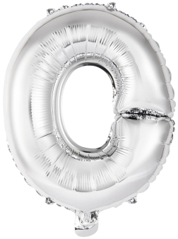 Mini Letter O Silver Foil Balloon N16 Packaged 35 cm x 29 cm