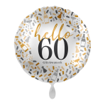 Standard Hello 60 Foil Balloon PL40 Packaged 45 cm