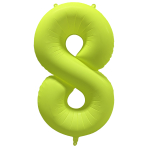 Large Number 8 Neon Yellow Foil Balloon N35 Packaged 34IN 86 cm x 70 cm