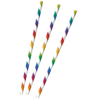 12 Drinking Straws Bright Rainbow Paper 19.7 cm