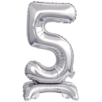 Mini Number 5 Silver Foil Balloon N16 Packaged 38 cm x 22 cm Mini Number 5 Silver Foil Balloon N16 Packaged 38 cm x 22 cm