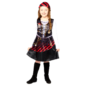 Child Costume Sustainable Pirate Girl Age 3-4 Years Child Costume Sustainable Pirate Girl Age 3-4 Years