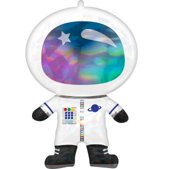 SuperShape Holographic Iridescent Astronaut Foil Balloon P40 Packaged 50 cm x 76 cm SuperShape Holographic Iridescent Astronaut Foil Balloon P40 Packaged 50 cm x 76 cm