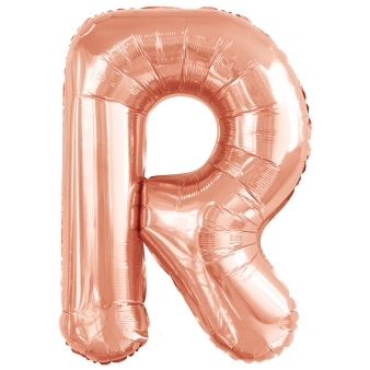 Large Letter R Rose Gold Foil Balloon N34 Packaged 85 cm x 60 cm