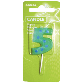 Candle 5 Dots & Stripes Height 7.6 cm Candle 5 Dots & Stripes Height 7.6 cm