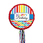 Pull Pinata Birthday Brights Paper / Plastic 45 x 45 x 8.2 c