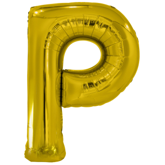 Large Letter P Gold Foil Balloon N34 Packaged 87 cm x 60 cm