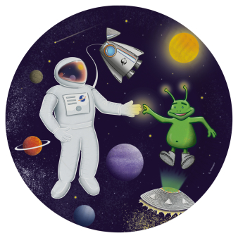 8 Plates Space Party Round Paper 23 cm 8 Plates Space Party Round Paper 23 cm