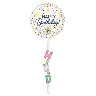 Jumbo Tail Airwalker HBD Confetti Foil Balloon P70 packaged Jumbo Tail Airwalker HBD Confetti Foil Balloon P70 packaged