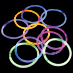 10 Glow Bracelets Assorted    Colours 20cm