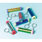 12 Key Chains Kaleidoscope Plastic 1.7 x 8.2 cm