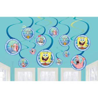 12 Swirl Decorations SpongeBob