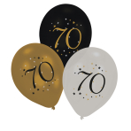 6 Latex Balloons 70 Starlight Birthday 27.5 cm / 11"