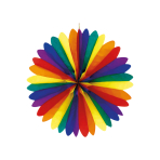 Fan Decoration Rainbow Paper 50 cm