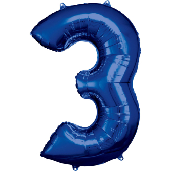 Large Number 3 Blue Foil Balloon N34 Packaged 92 cm x 58 cm Large Number 3 Blue Foil Balloon N34 Packaged 92 cm x 58 cm