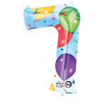 SuperShape Number 7 Balloons & Streamers Foil Balloon L34 Packaged 58cm x 88cm