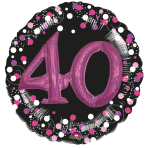Multi Sparkling Pink 40 Foil Balloon P75 Packaged 81 cm x 81 cm