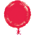 Standard "Metallic Red" Foil Balloon Round, S15, packed, 43cm