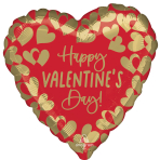 Jumbo Golden Happy Valentine's Day Foil Balloon P32 Packaged 71cm x 71cm
