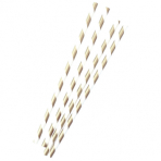 24 Drinking Straws Golden Wishes Paper 19,7 cm
