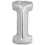Large Letter I Silver Foil Balloon N34 Packaged 84 cm x 40 c