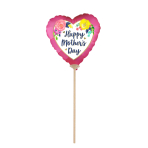 Mini Shape Satin HMD Watercolor Floral Pink Foil Balloon A20 Airfilled 10 cm