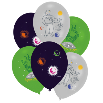 6 Latex Balloons Space Party 27.5 cm / 11" 6 Latex Balloons Space Party 27.5 cm / 11"