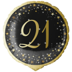 Standard Holographic Starlight Birthday 21 Foil Balloon C55 Packaged 45 cm