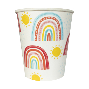 8 Cups Retro Rainbow Paper 250 ml