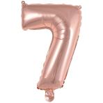 Mini Number 7 Rose Gold Foil Balloon N16 Packaged 35 cm x 24 cm
